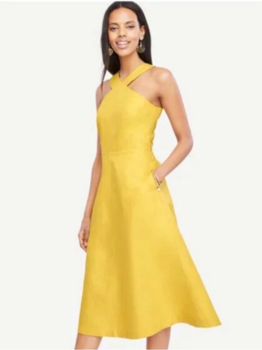 Ann Taylor Midi Halter Dress